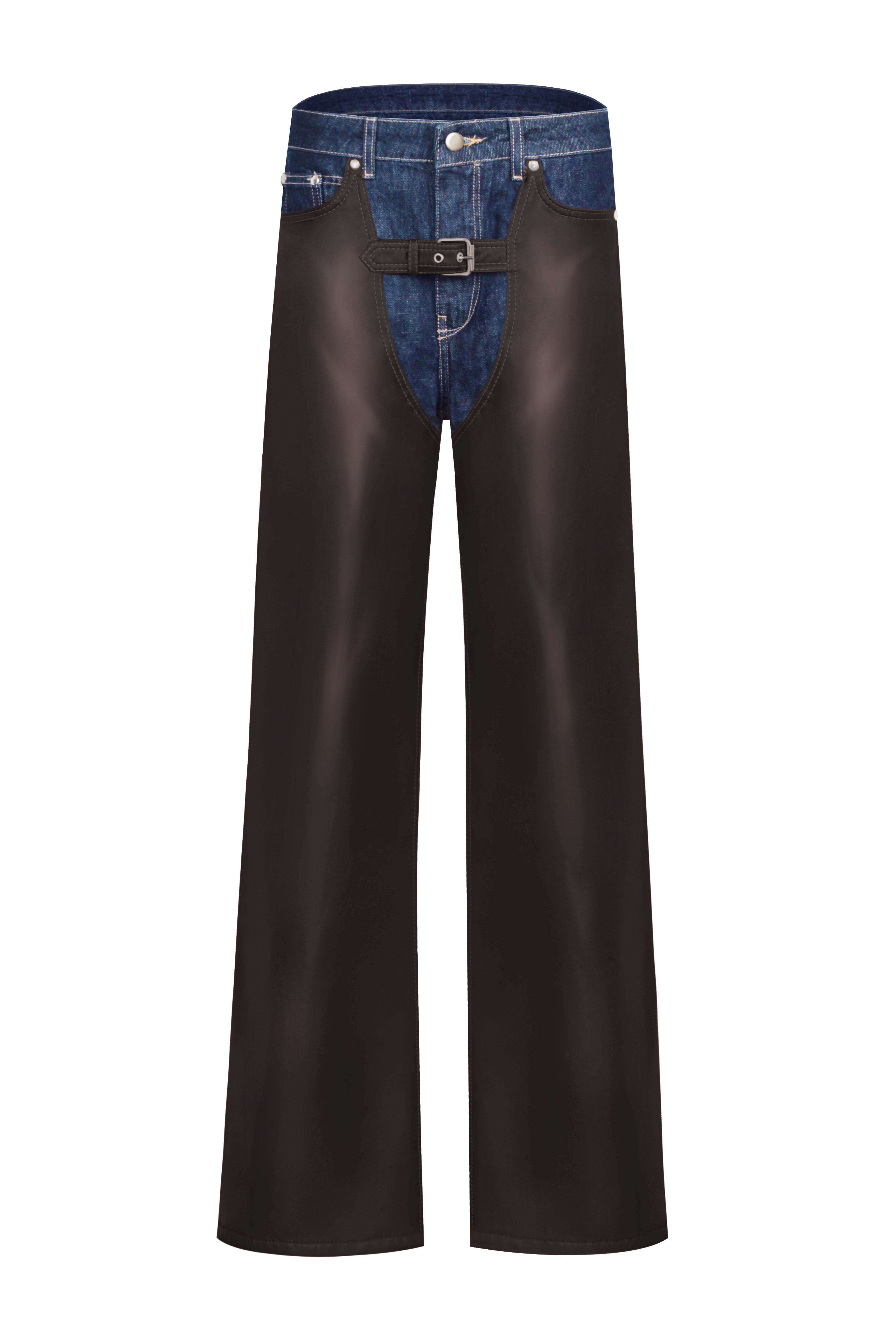 Jeans with eco-leather
