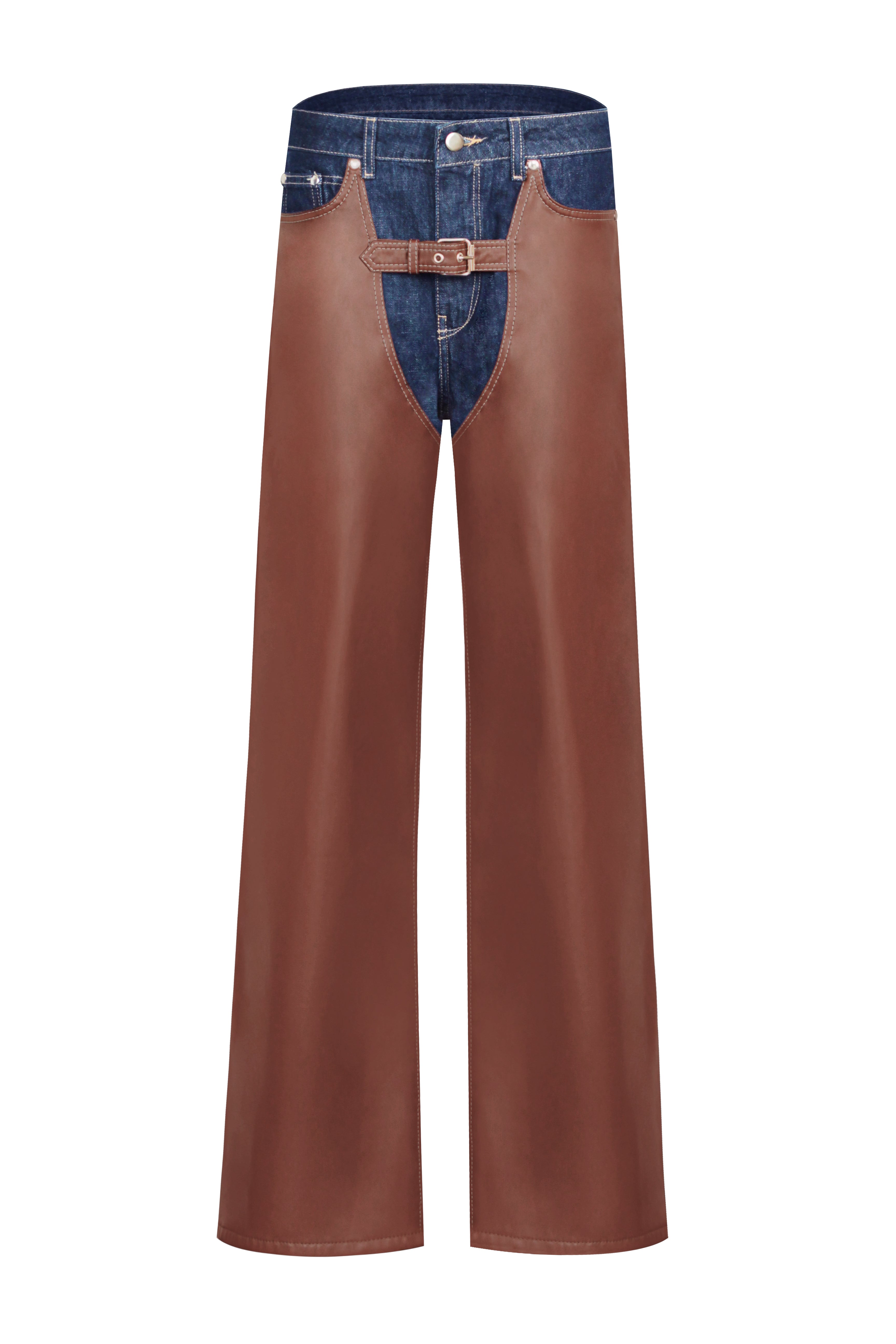 Jeans with eco-leather