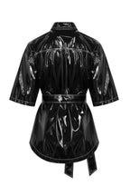 Shirt with patent leather