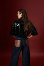 Jeans with eco-leather