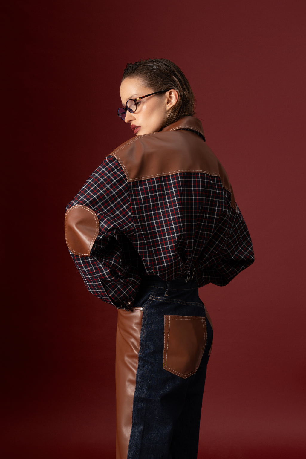 Jeans with eco-leather
